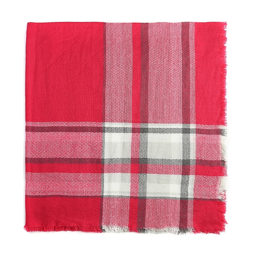 Tartan Scarf in Fuchsia - Picture 3 of 3